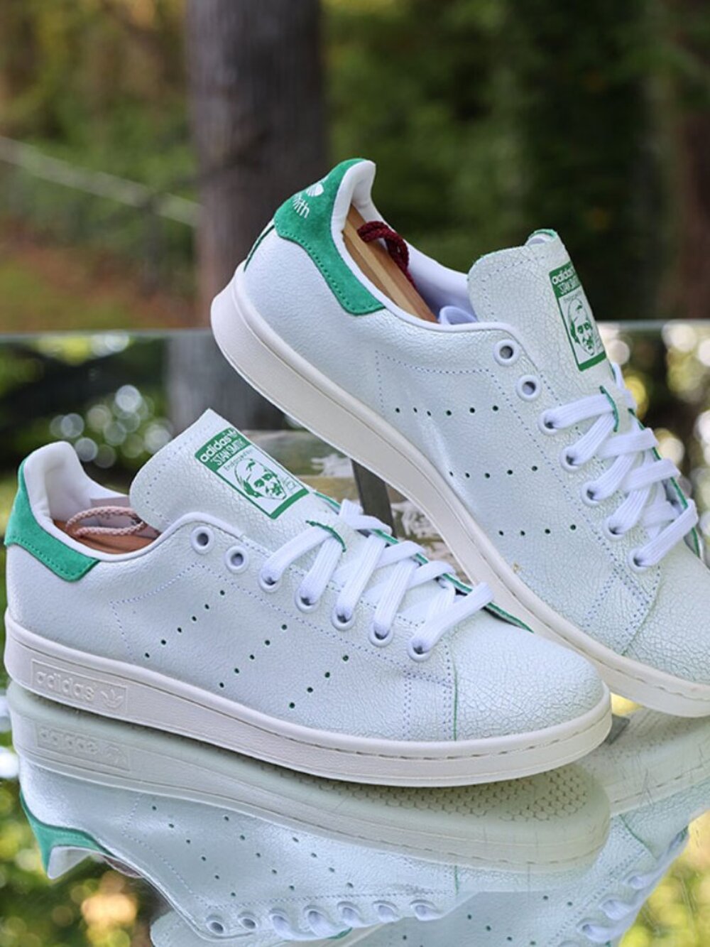 Adidas Stan Smith Cracked Leather White Green - Picture 6 of 13